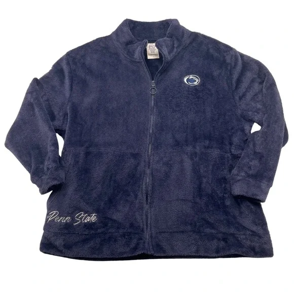 Penn State Nittany Lions ProEdge Navy Blue Sherpa Fleece Full Zip Jacket XL - Picture 1 of 10